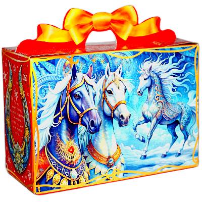 Детский подарок на Новый Год в картонной упаковке весом 1200 грамм 