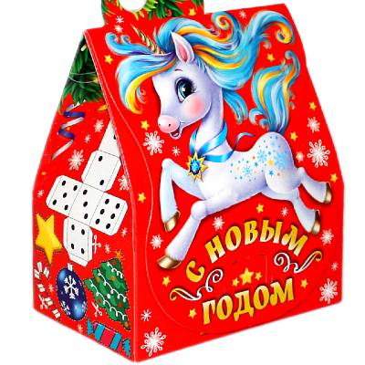 Сладкий подарок на Новый Год в картонной упаковке весом 400 грамм 