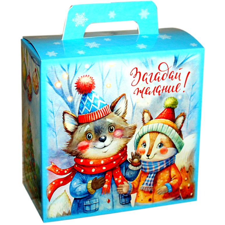 Сладкий подарок на Новый Год в картонной упаковке весом 600 грамм