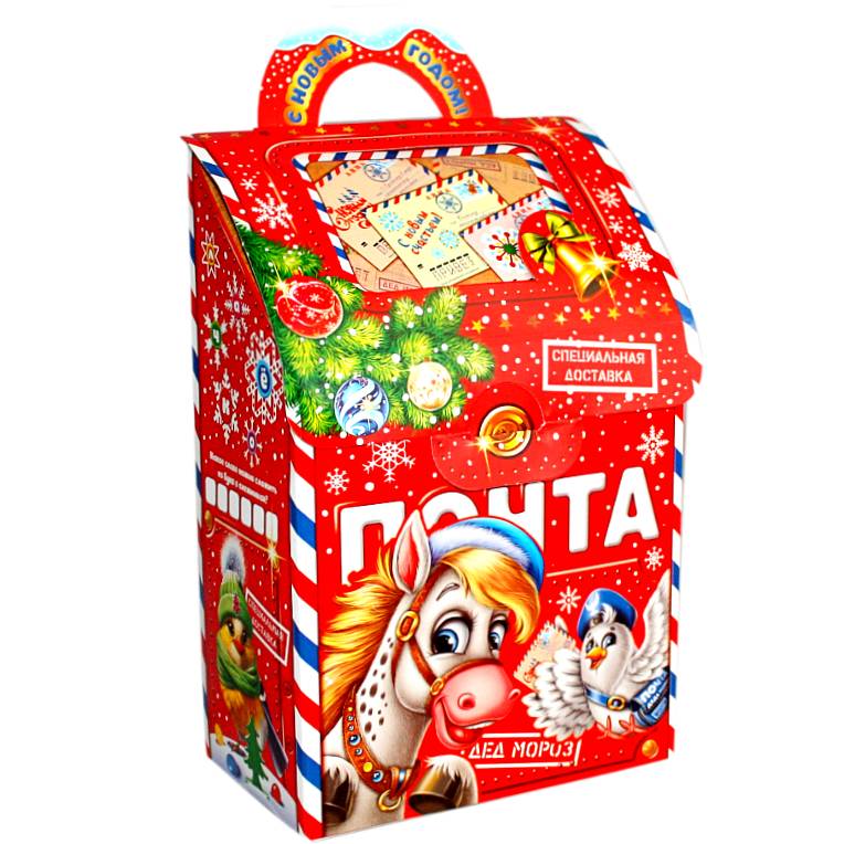 Сладкий подарок на Новый Год в картонной упаковке весом 950 грамм